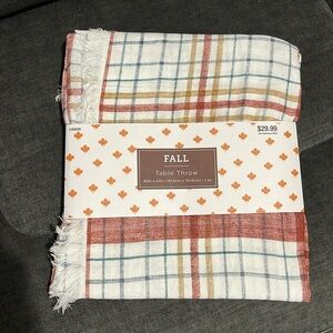 Hobby Lobby Fall plaid Table Throw 40” X 40”